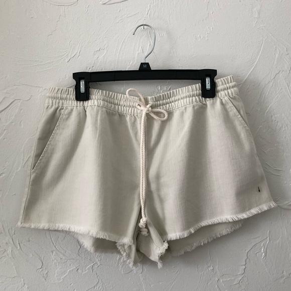 aerie Pants - Aerie Cut Off Raw Hem Drawstring Shorts